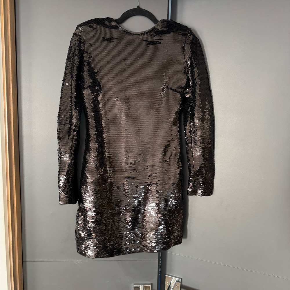 Frame Denim Black Sequin Mini Dress